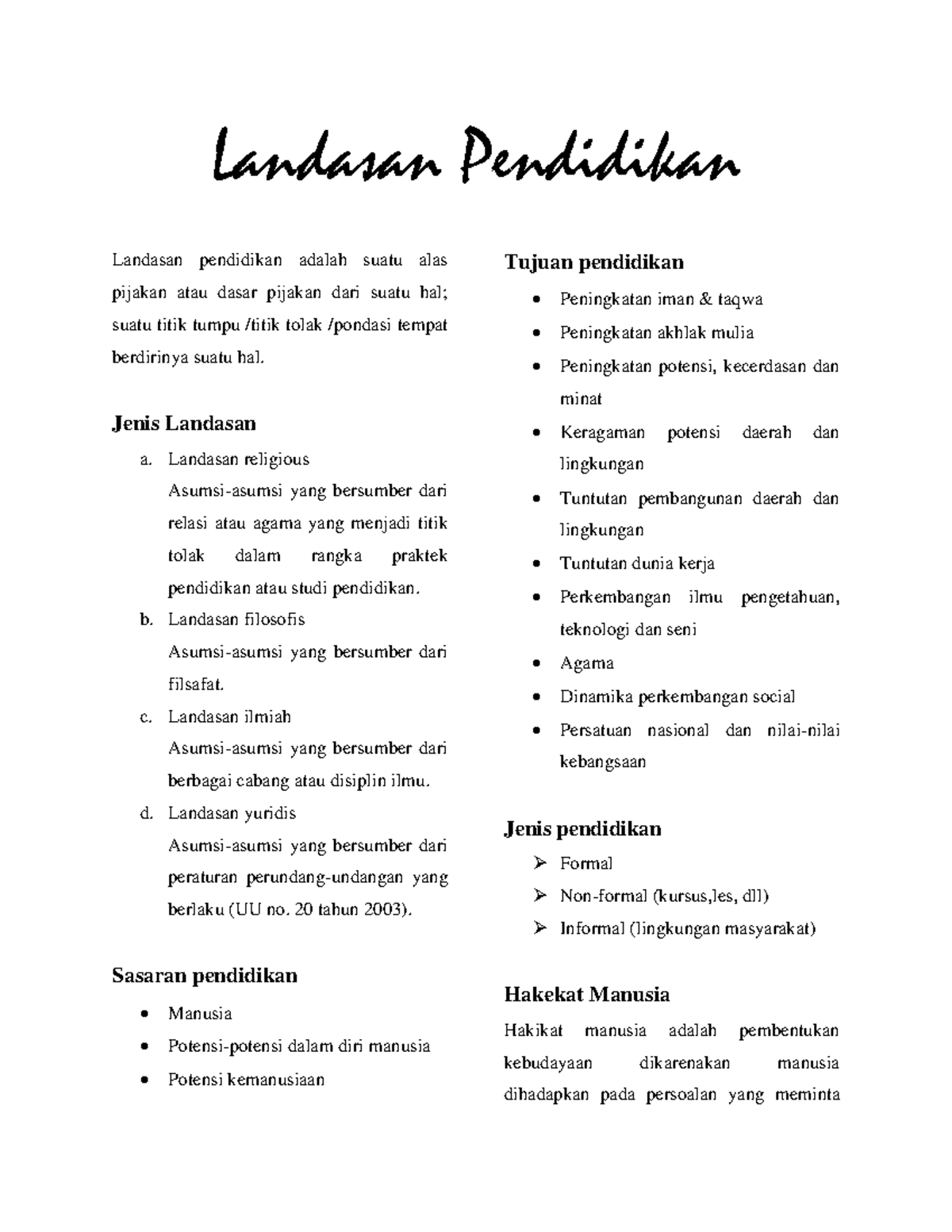 Landasan Pendidikan - Landasan Pendidikan Landasan Pendidikan Adalah ...