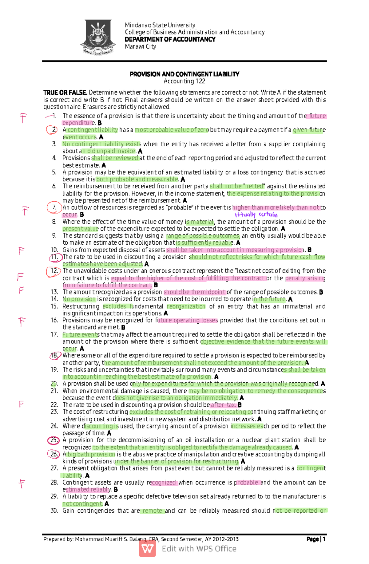 3 Provision and Contingent Liability 240229 125848 - Mindanao State ...