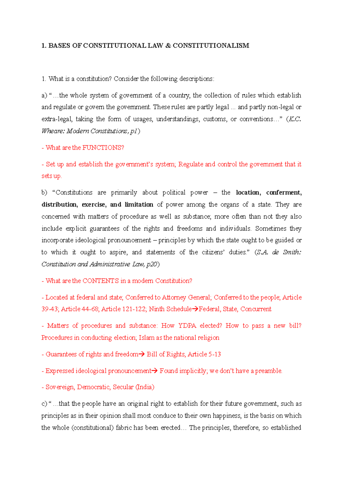 Constitutional Law I Tutor 1 - 1. BASES OF CONSTITUTIONAL LAW ...