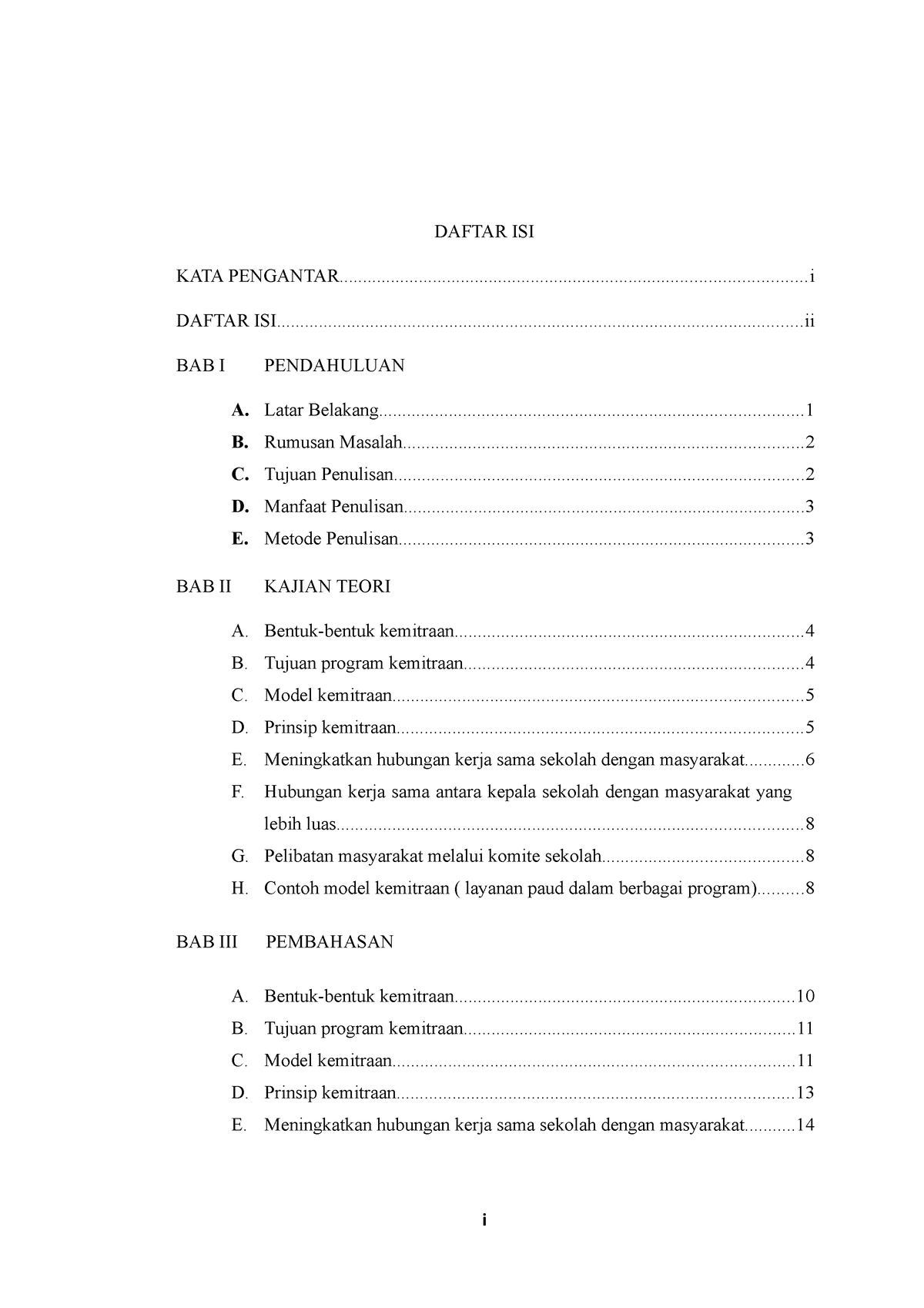 Model Kemitraan - DAFTAR ISI KATA - Studocu