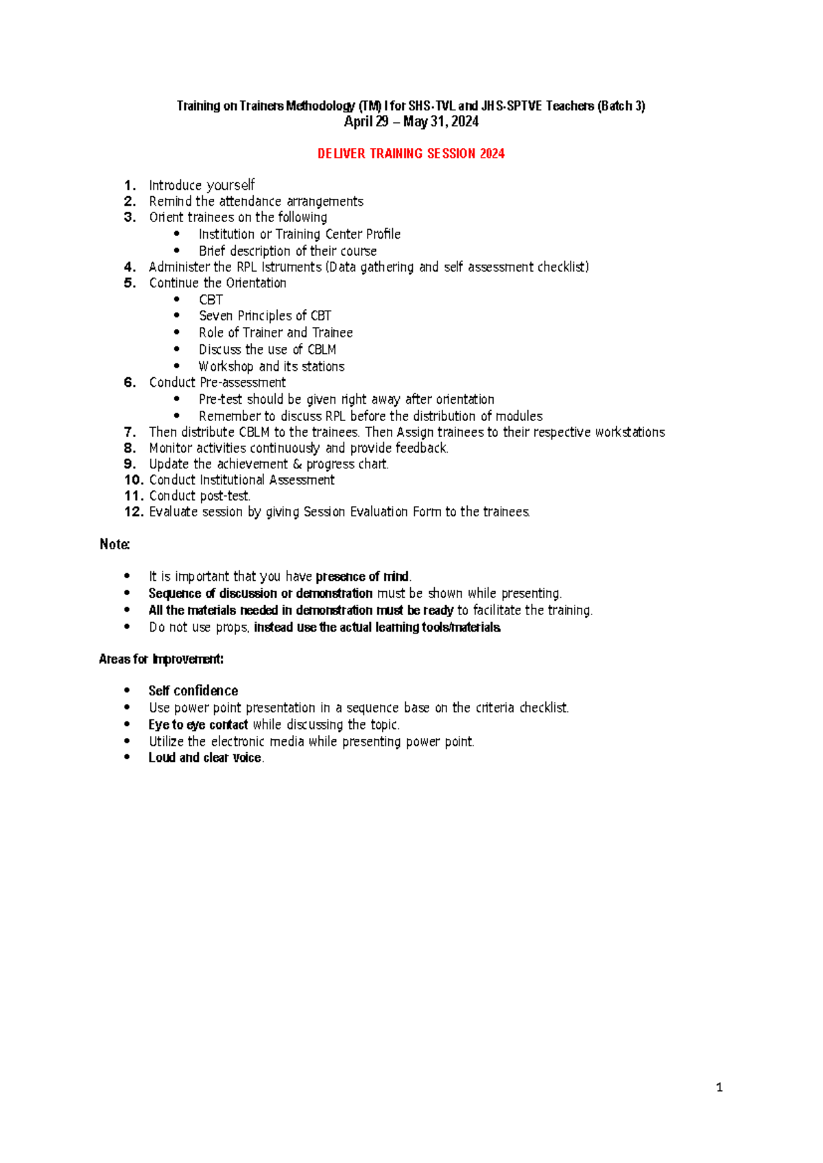 COC1 DEMO Script FOR SHS JHS Teachers - Training on Trainers ...