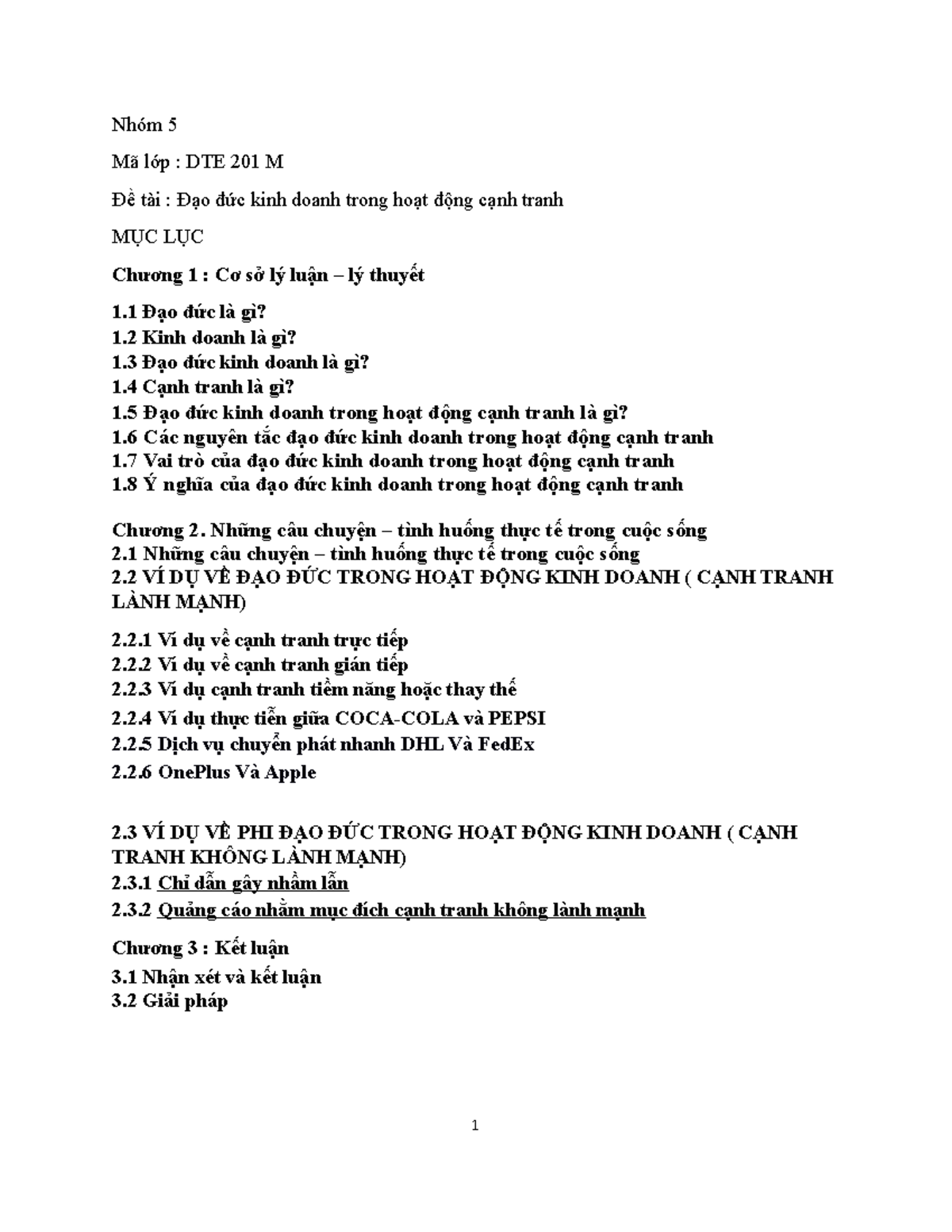 DTE 201M - Nhóm 5 - Đề tài 4 - Nhóm 5 Mã lớp : DTE 201 M Đề tài : Đạo ...