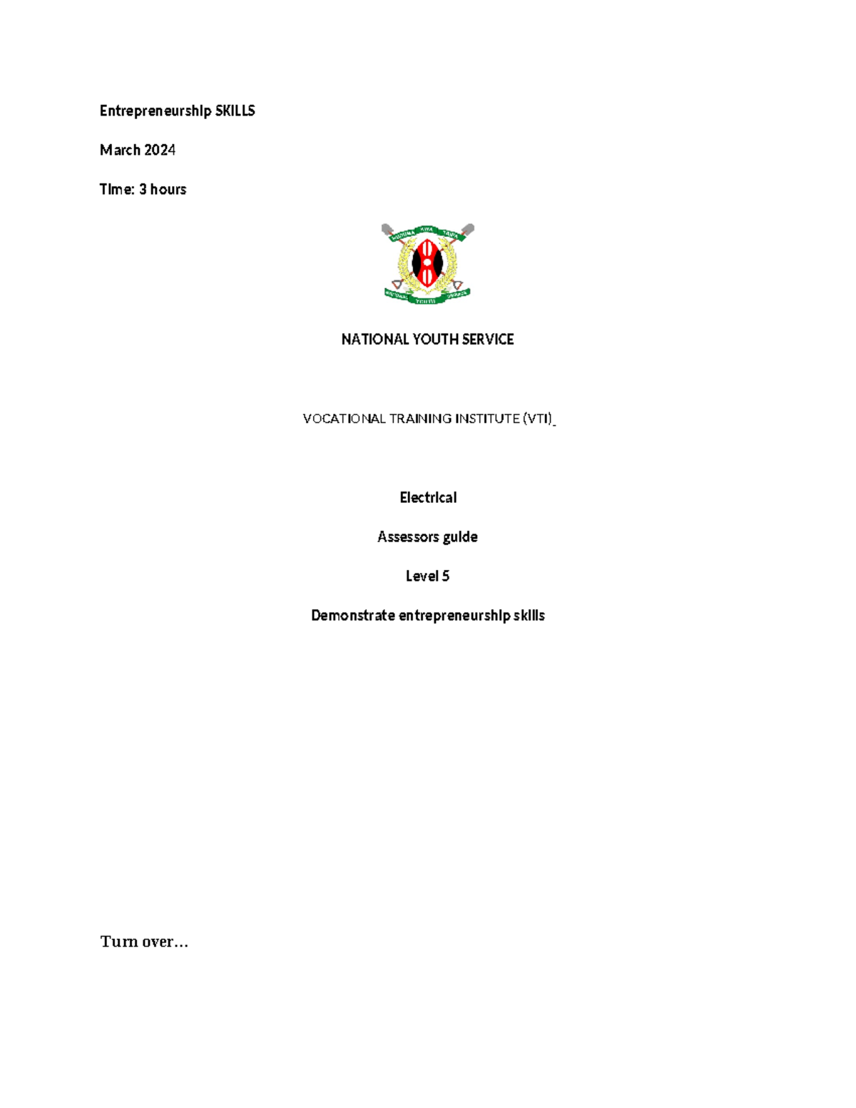 Ep exam ppr - Past paper reviews - Entrepreneurship SKILLS March 2024 ...