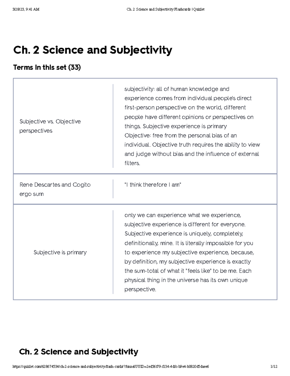 Ch. 2 Science And Subjectivity Flashcards Quizlet - Ch. 2 Science And ...