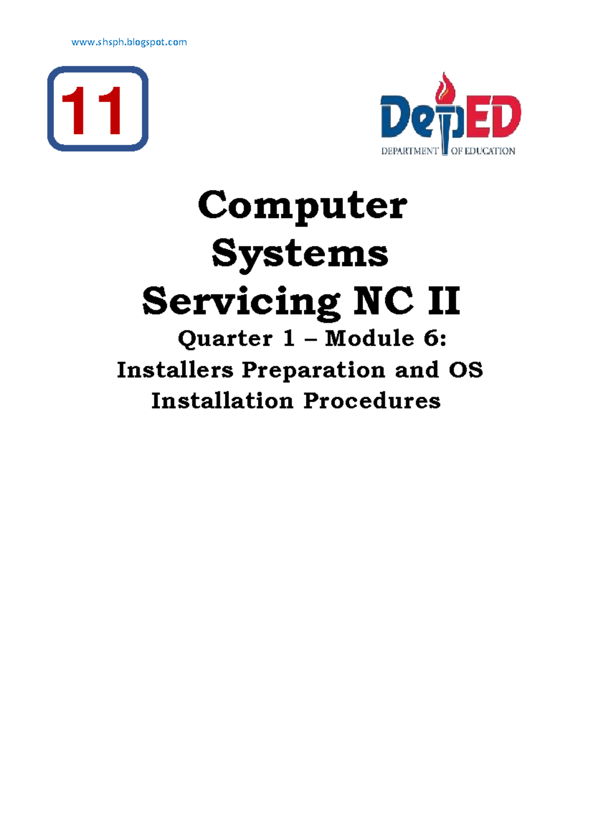 Computer Systems Servicing G11 Module 6 Q1 - shsph.blogspot 11 Computer ...
