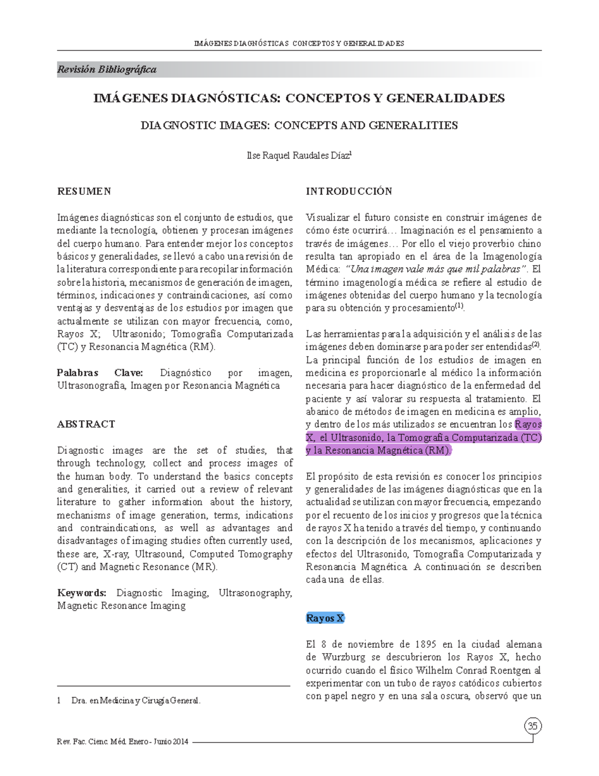 Imágenes Diagnósticas Conceptos Generalidades - 35 RESUMEN Imágenes ...