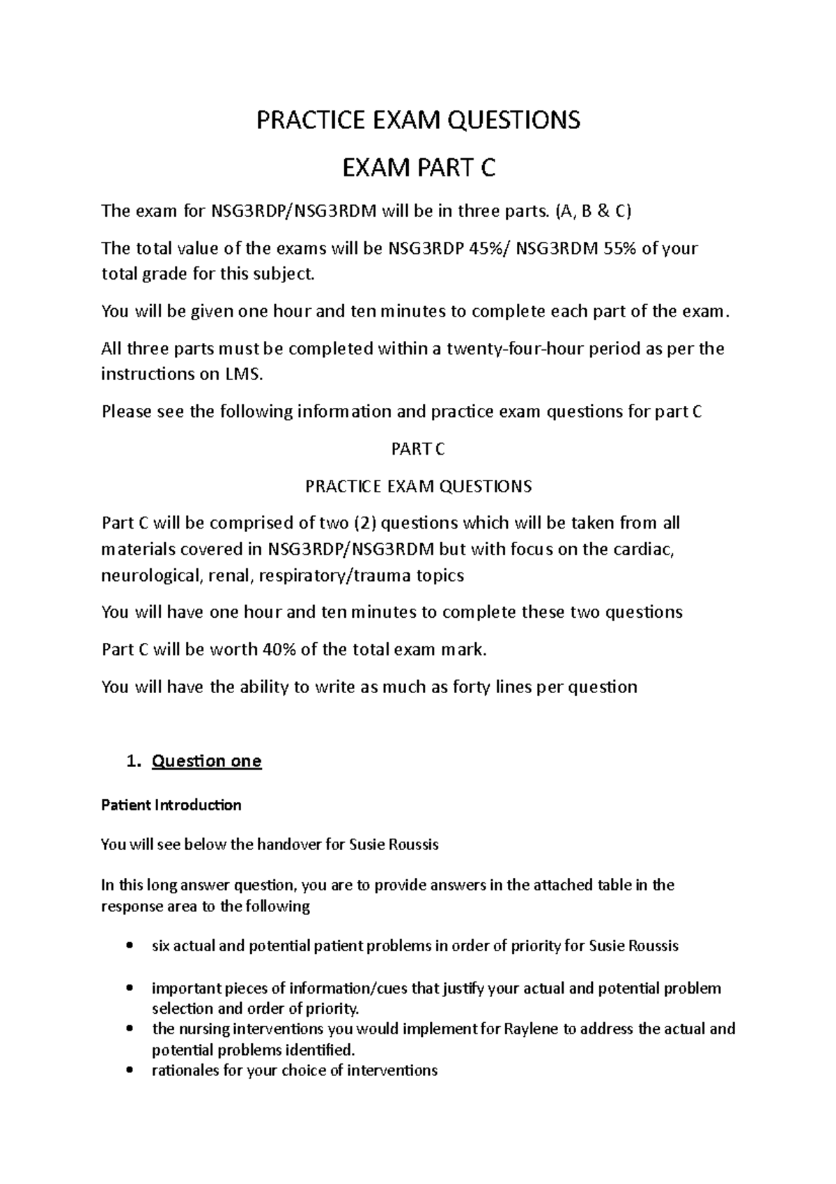 NSG3RDP- Recognising and Responding to the Deteriorating Patient ...