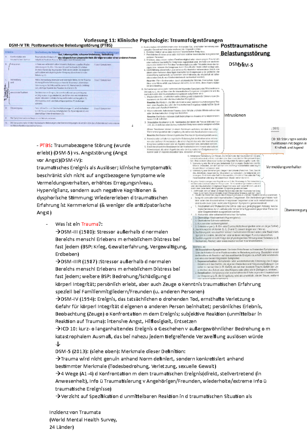 11. Traumafolgestörungen - Vorlesung 11: Klinische Psychologie ...