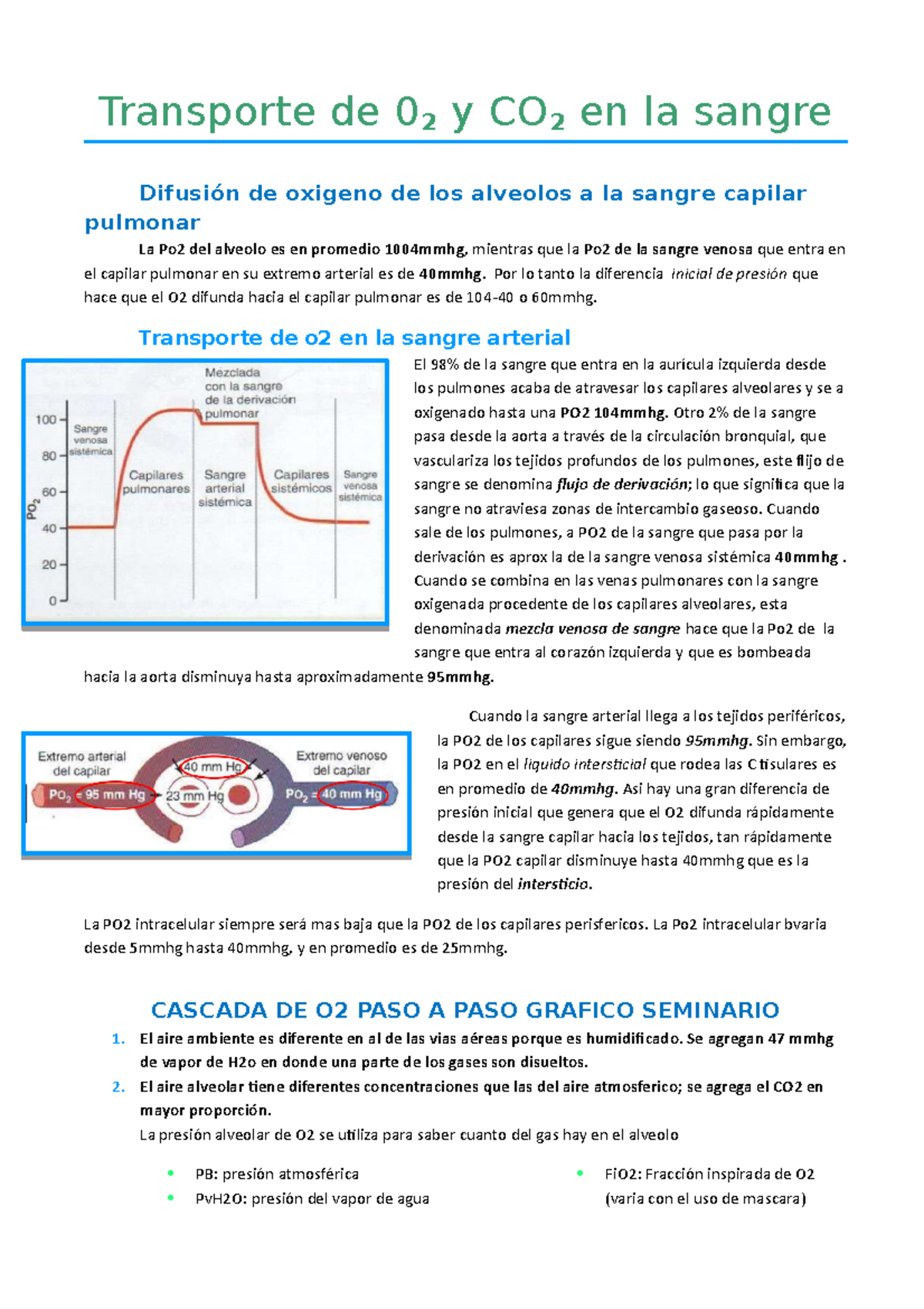 Respiratorio 18-19 Transporte de Co2 y O2 - Transporte de 0 2 y CO 2 en ...