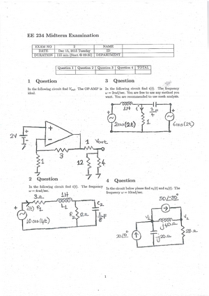 Exam, Answers - Electrical Circuits 1 - Studocu