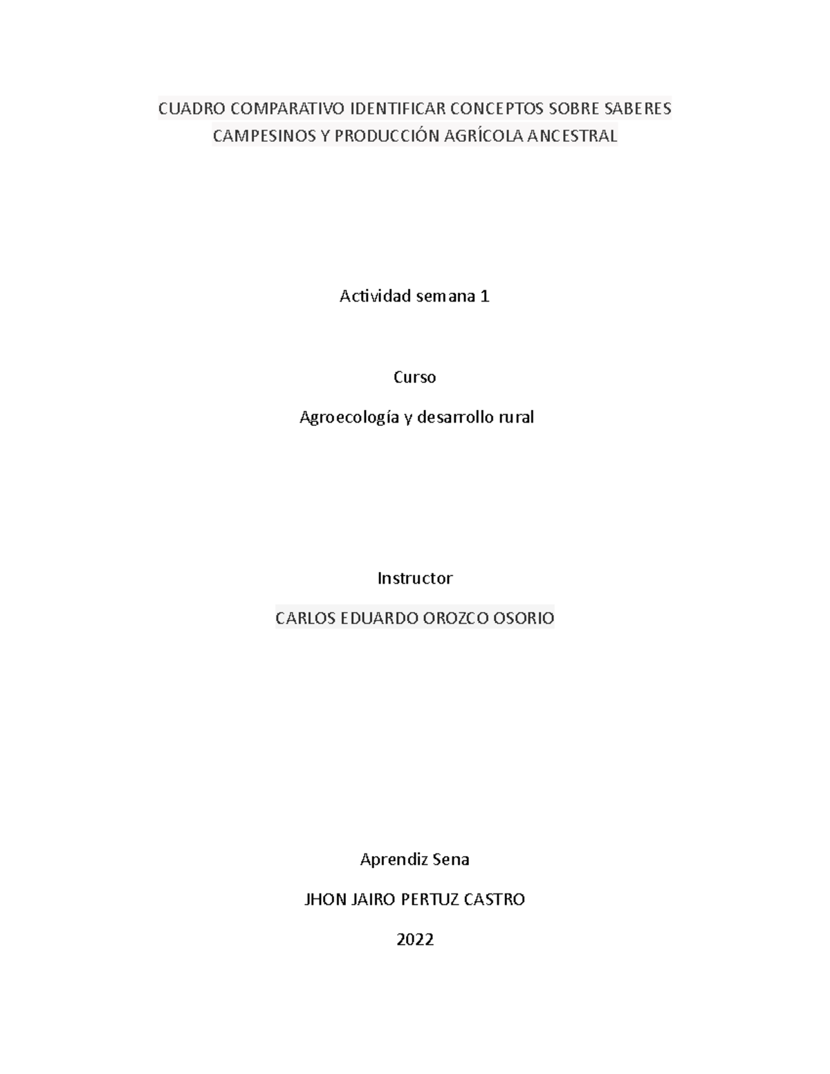 Evidencia Cuadro Comparativo Identificar Saberes Campesino CUADRO 