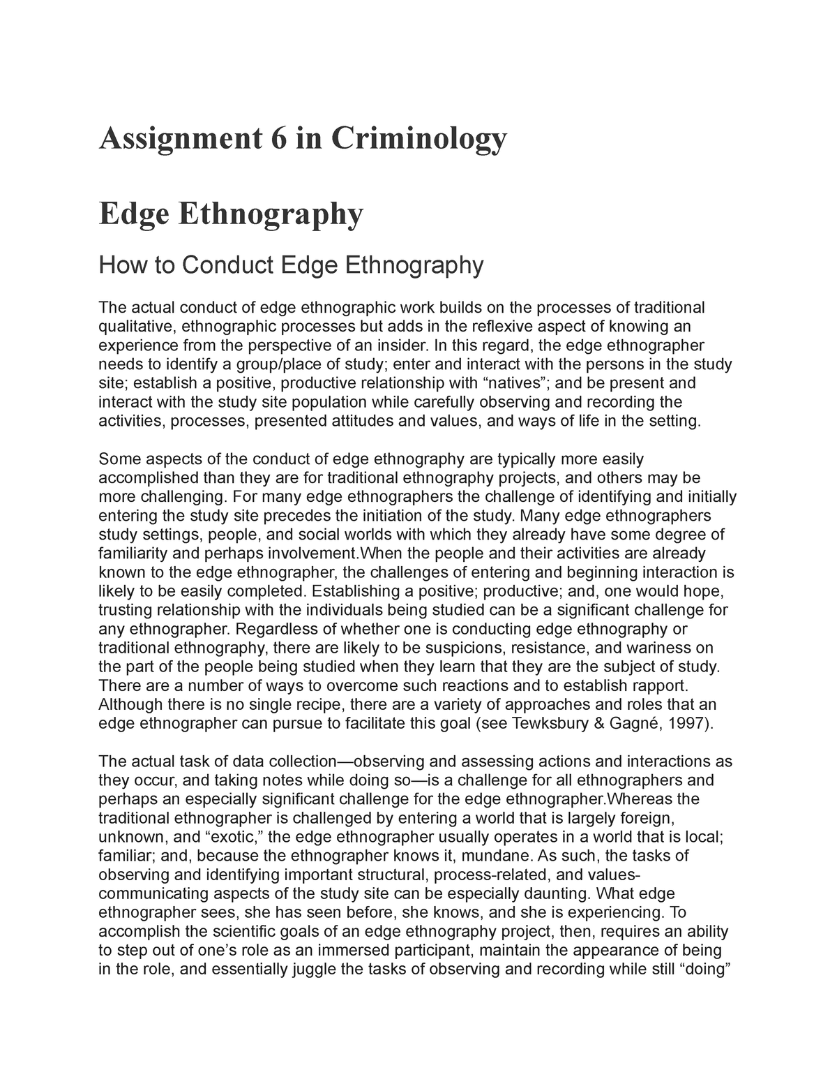 how to write criminology assignment