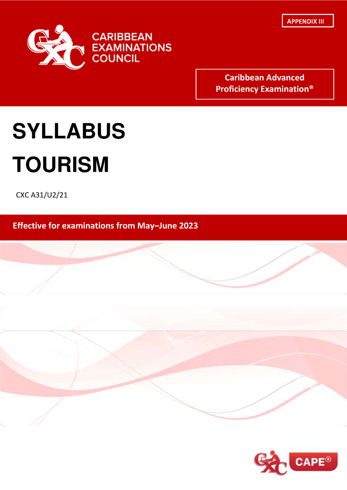 tourism geography syllabus