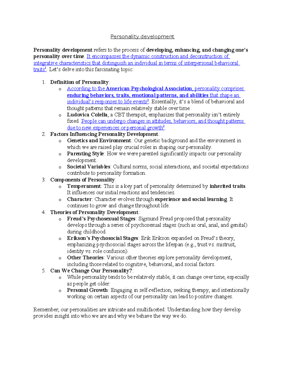 Personality development - Personality development Personality ...
