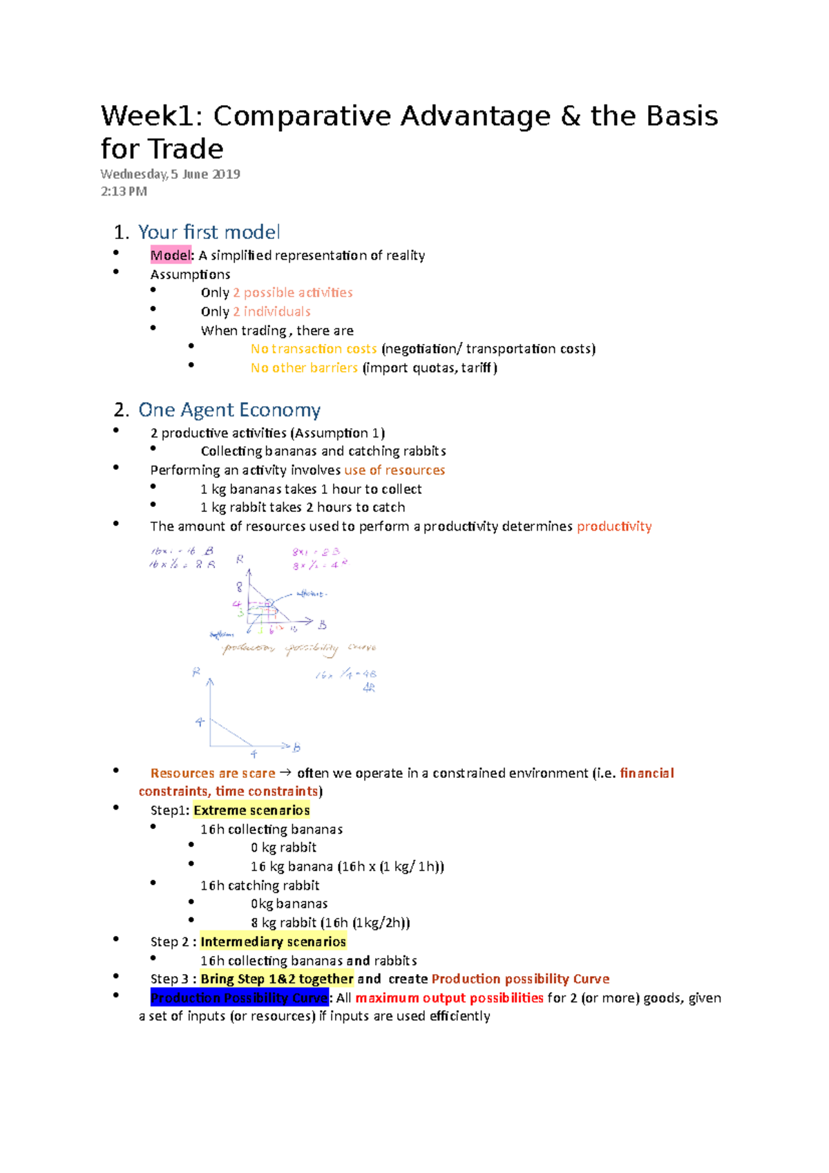 Week1 Comparative Advantage & the Basis for Trade - Week1: Comparative ...