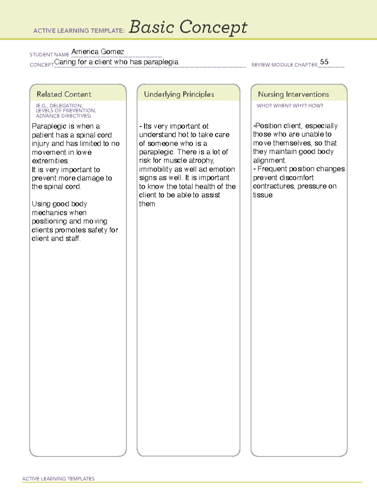 #13-Caring for a client who has paraplegia Basic Concept - NURS2948 ...