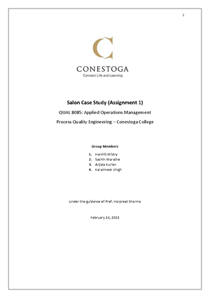 Assignment 4B (Group 2) final - Assignment 4B Process Quality