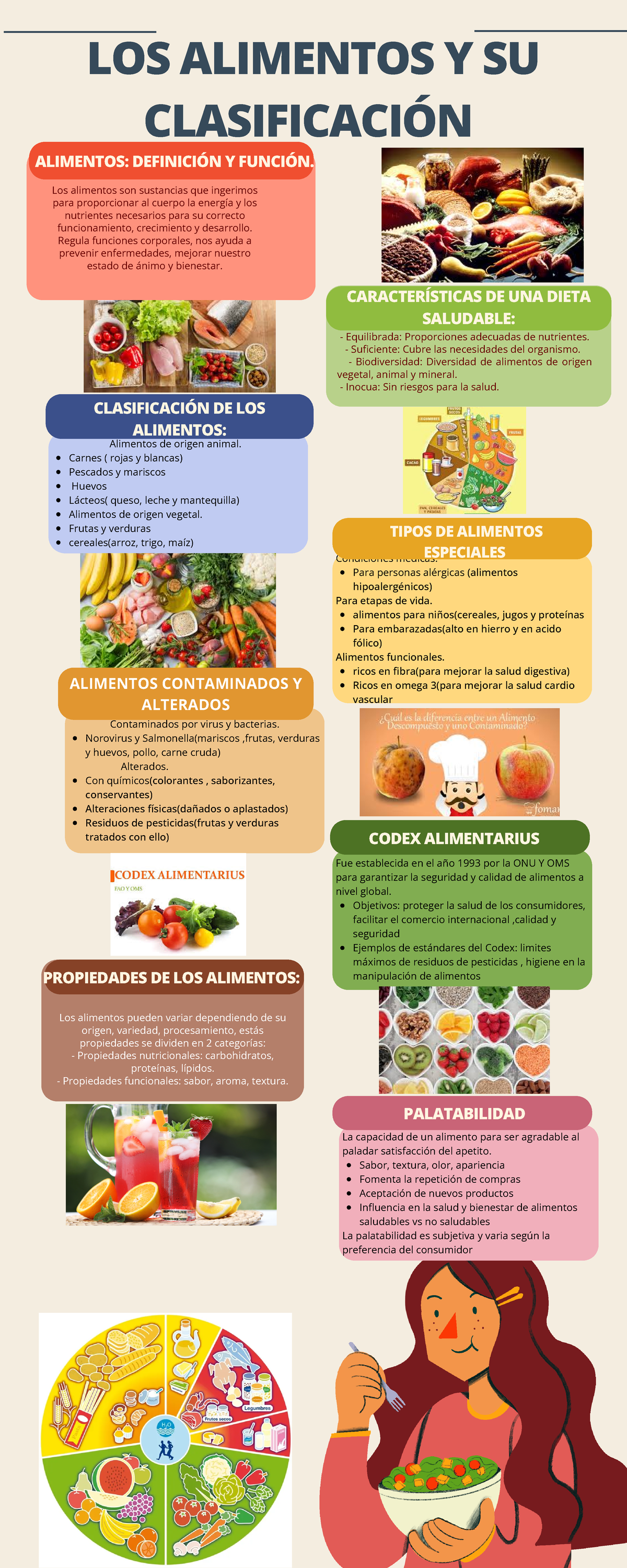 Infografía Comida Saludable Ilustrado Multicolor Los Alimentos Y Su