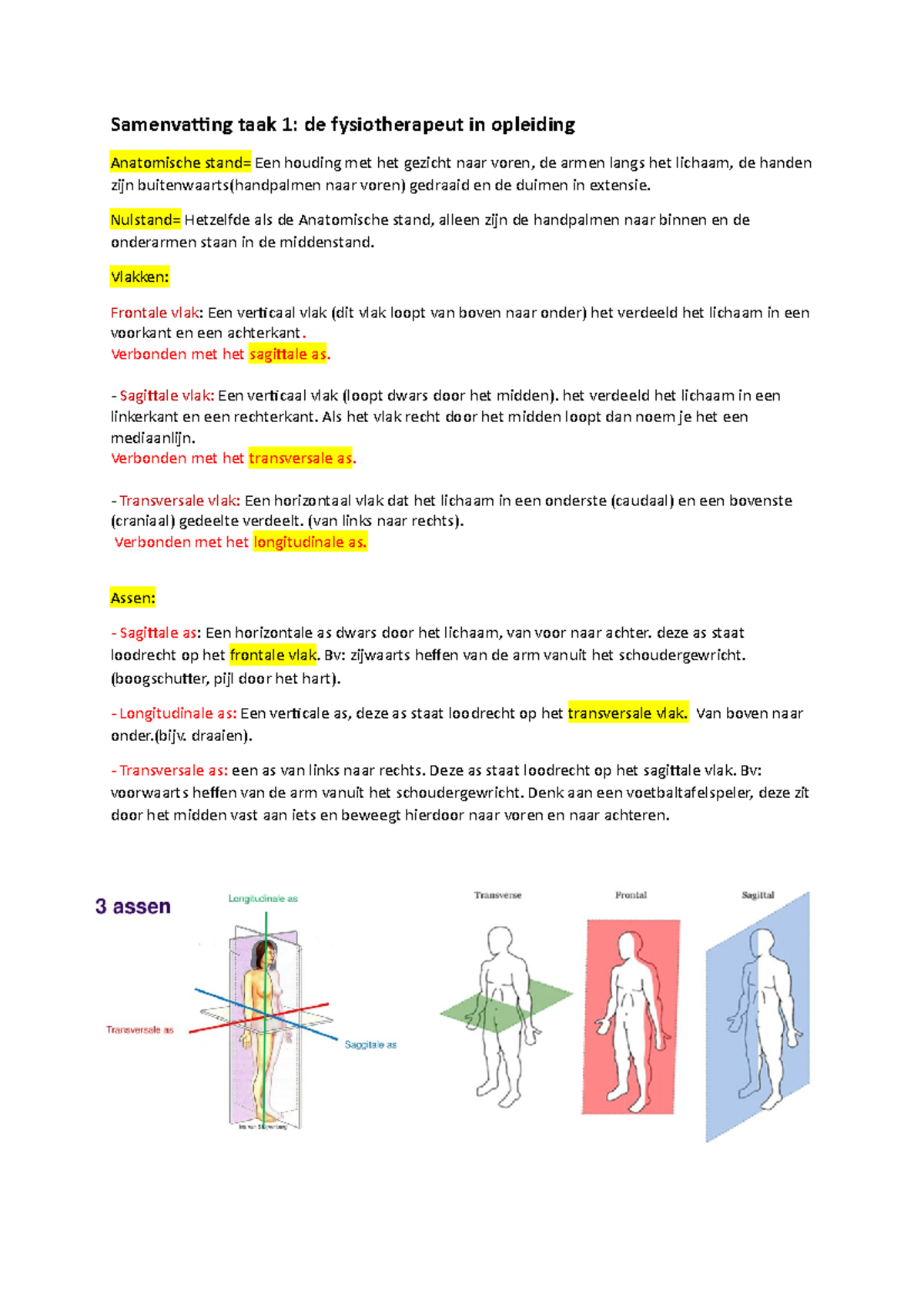 Samenvatting Blok 1 - Fysiotherapie - Studeersnel