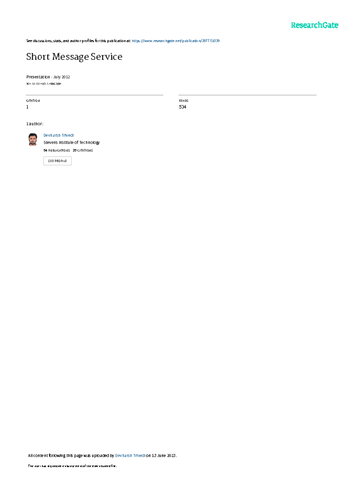 SMS - See discussions, stats, and author profiles for this publication ...