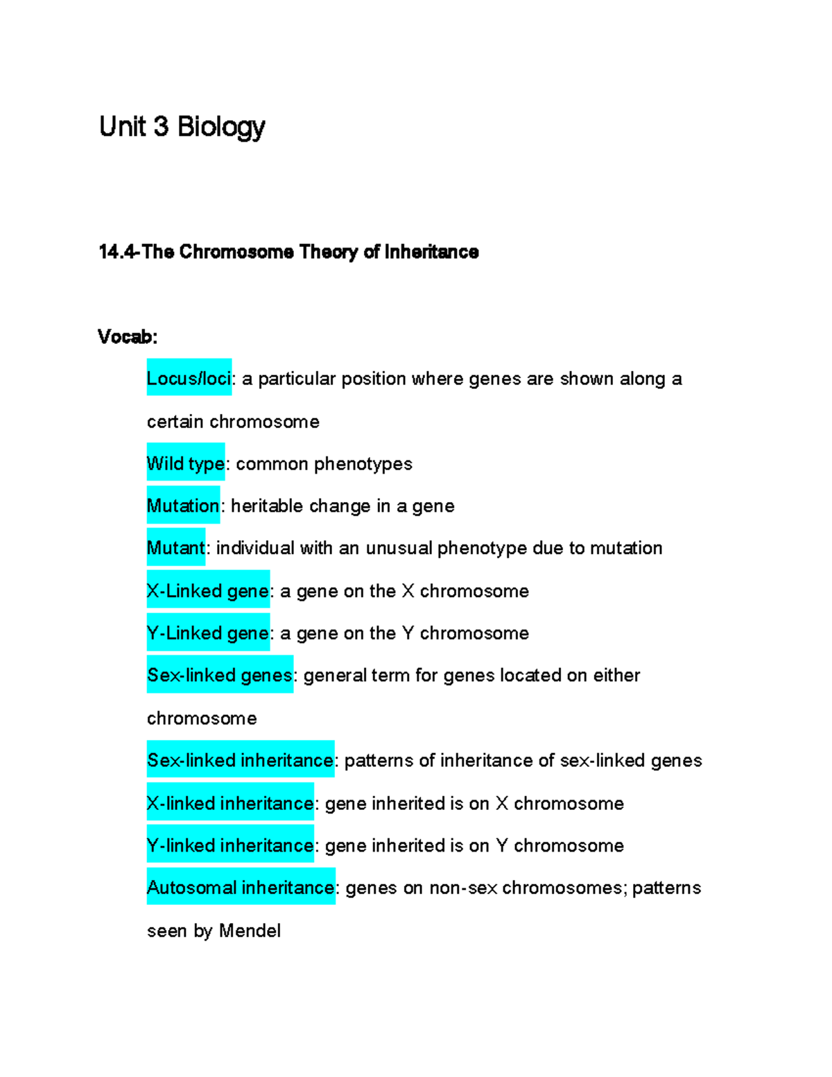 Unit 3 Biology Pt 2 - Dr. Ben England. Book Notes Unit 3 Part 2 - Unit ...