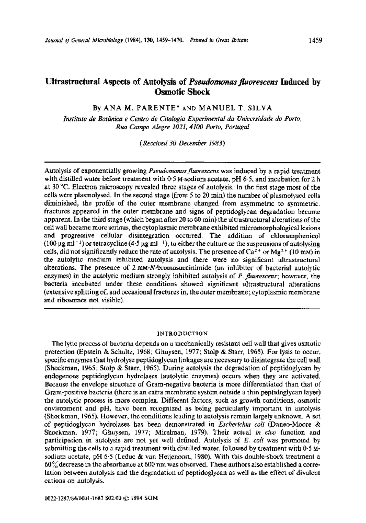 Ultrastructural Aspects of Autolysis of - Downloaded from ...