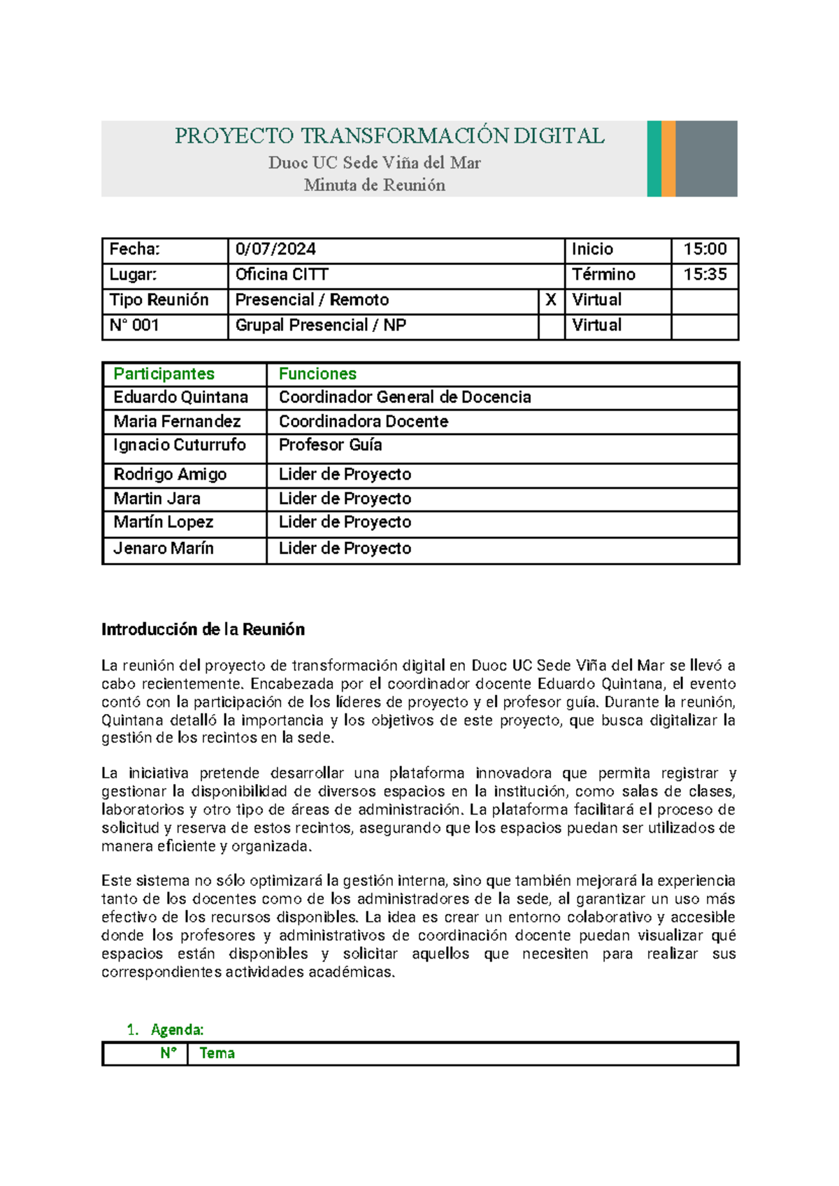 Proyecto Gestion Y Digitalización ACTA DE Minutia - PROYECTO ...