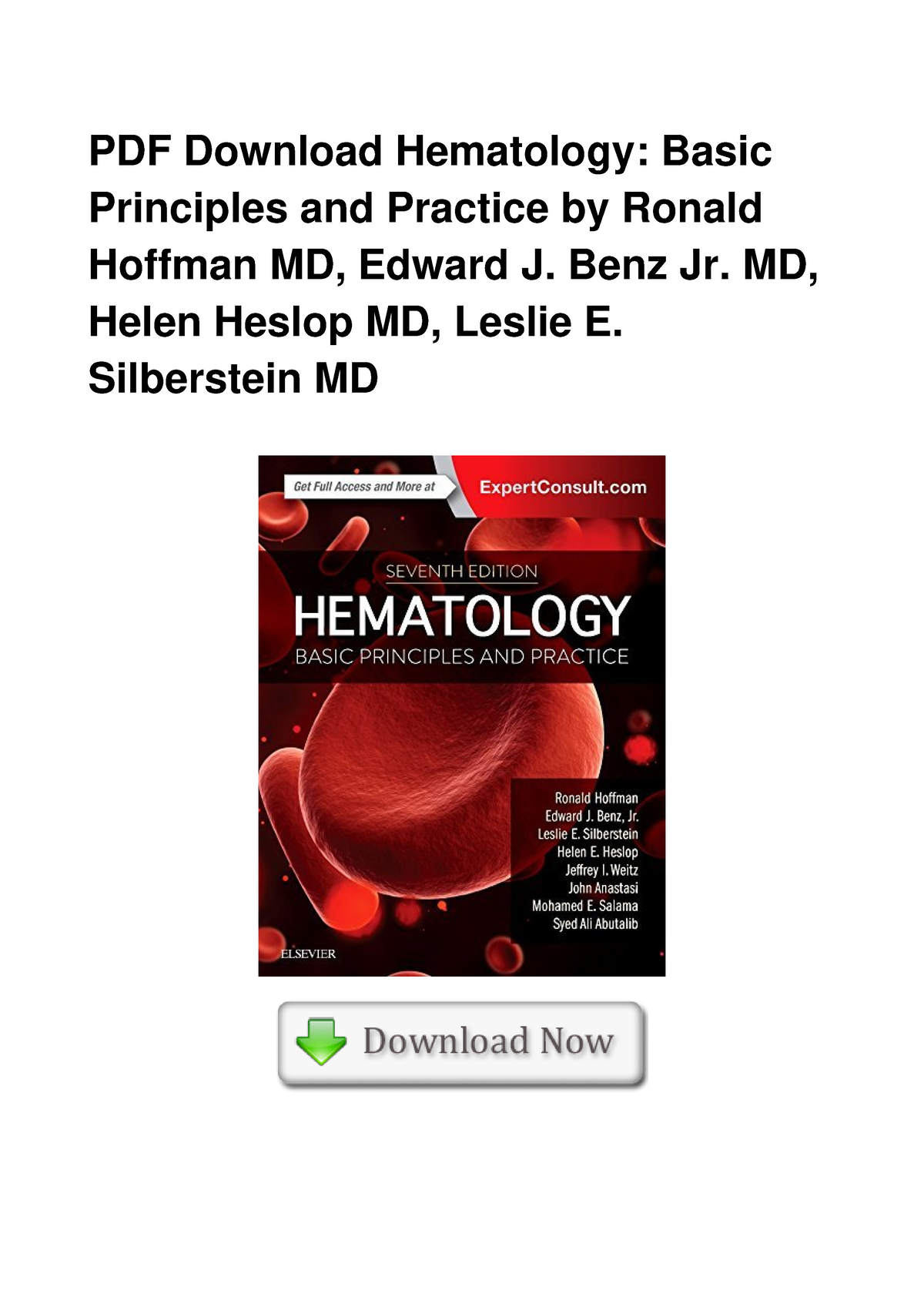 Haematology Principles Pdf Download Hematology Basic Principles And Practice By Ronald