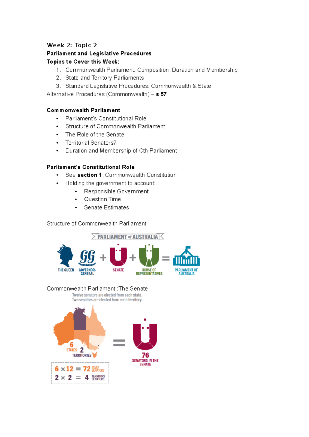 Week 2 - PPt note - Week 2: Topic 2 Parliament and Legislative ...