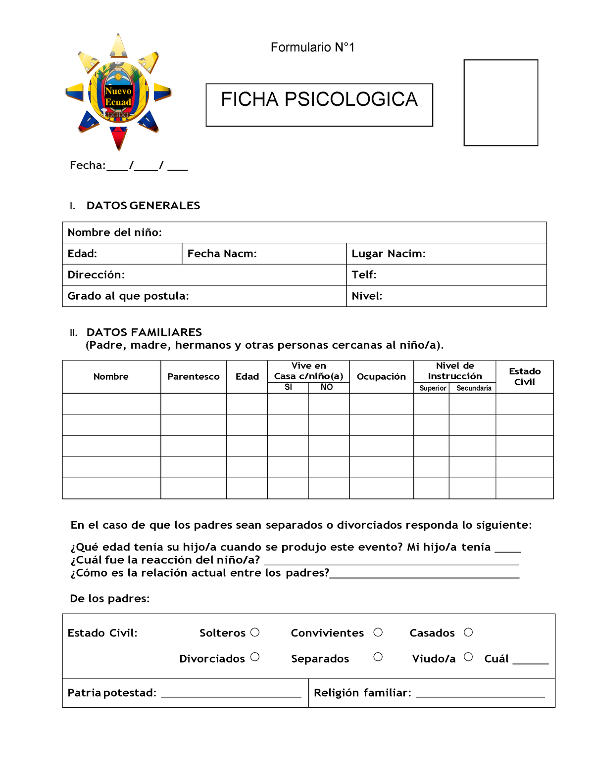 Ficha De Identidad Historia Clinica Images And Photos 6503