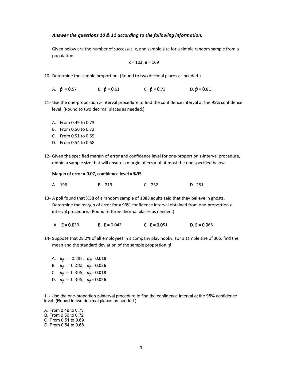 3-study-guide- With-answers 3 - 3 Answer The Questions 10 & 11 