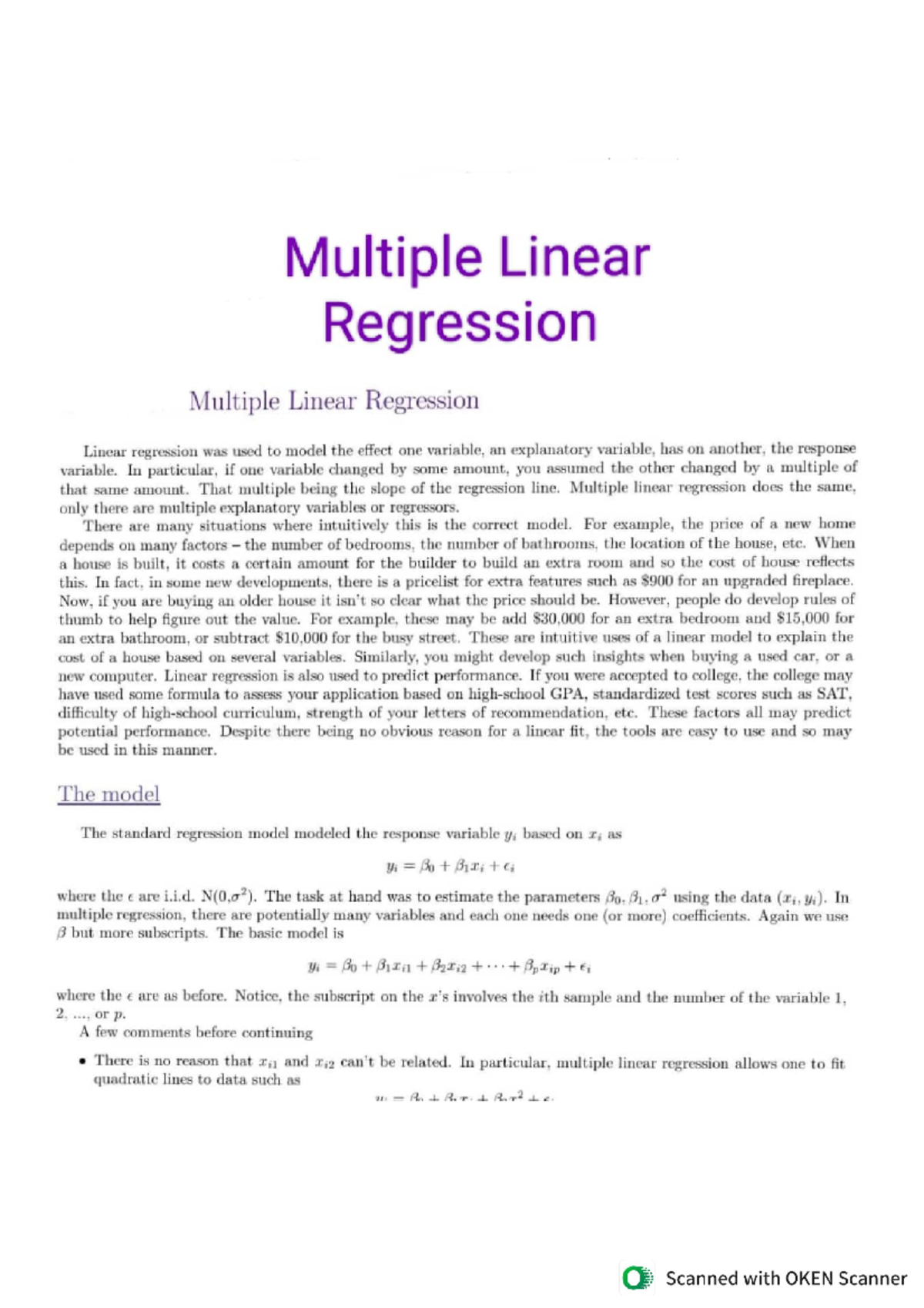 Multiple Linear Regression Using R