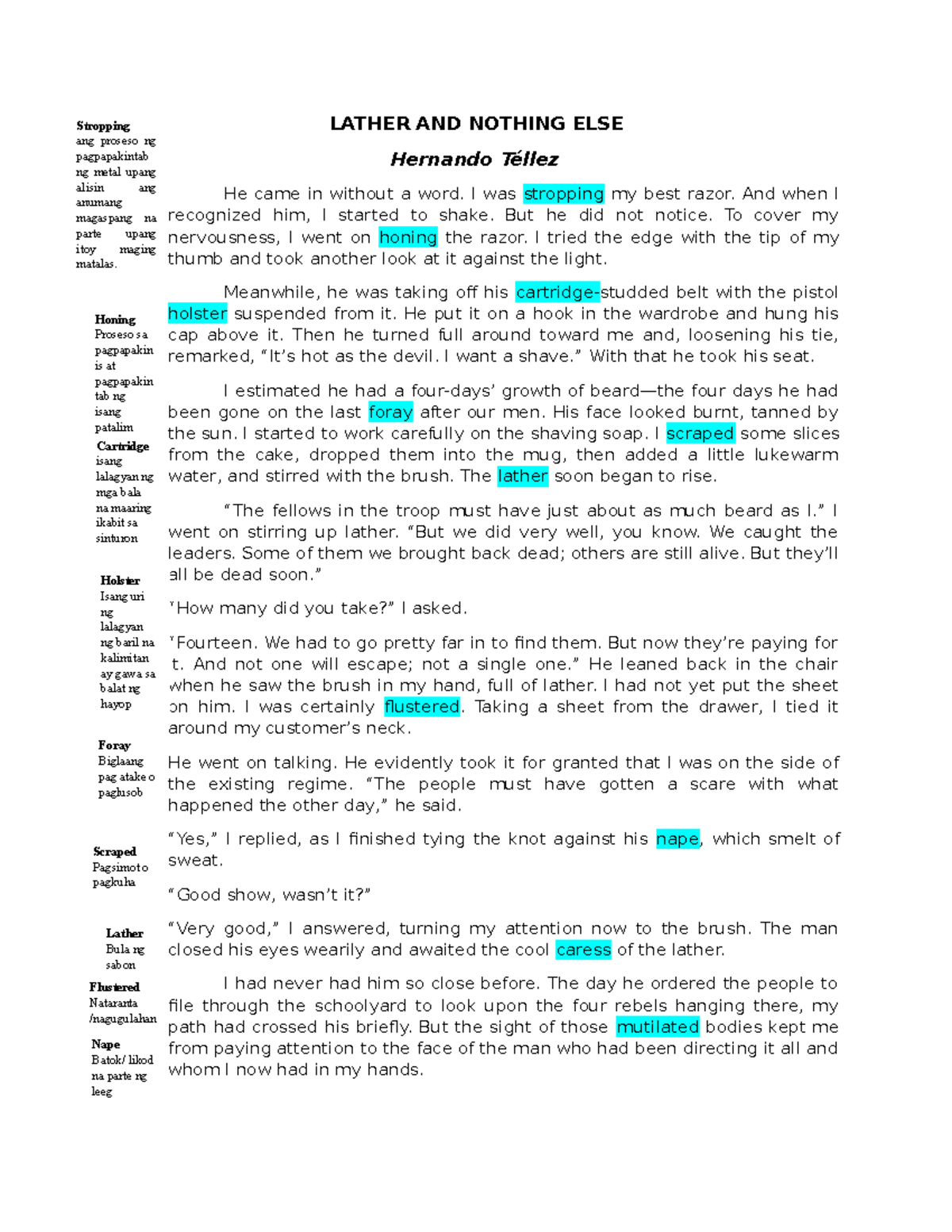 (L1 Gloss) Lather AND Nothing ELSE LATHER AND NOTHING ELSE Hernando