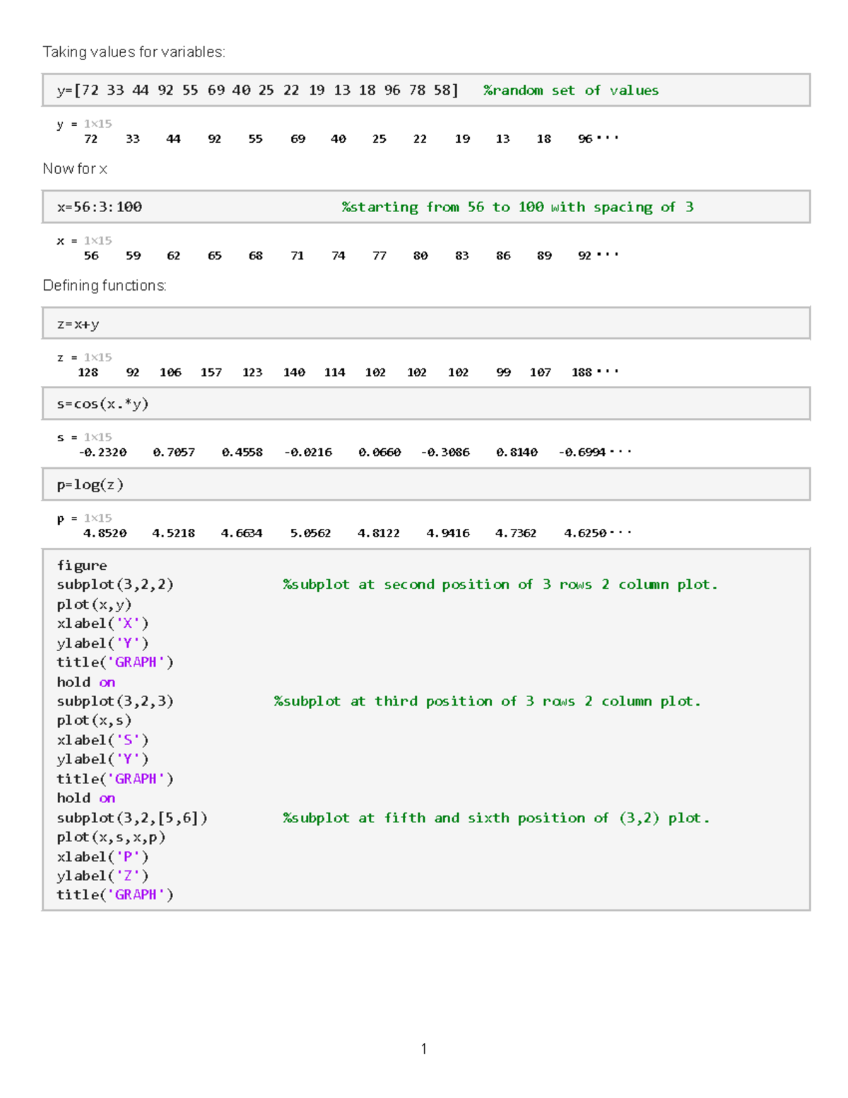 Taskk 01 - sxs - Taking values for variables: y=[72 33 44 92 55 69 40 ...