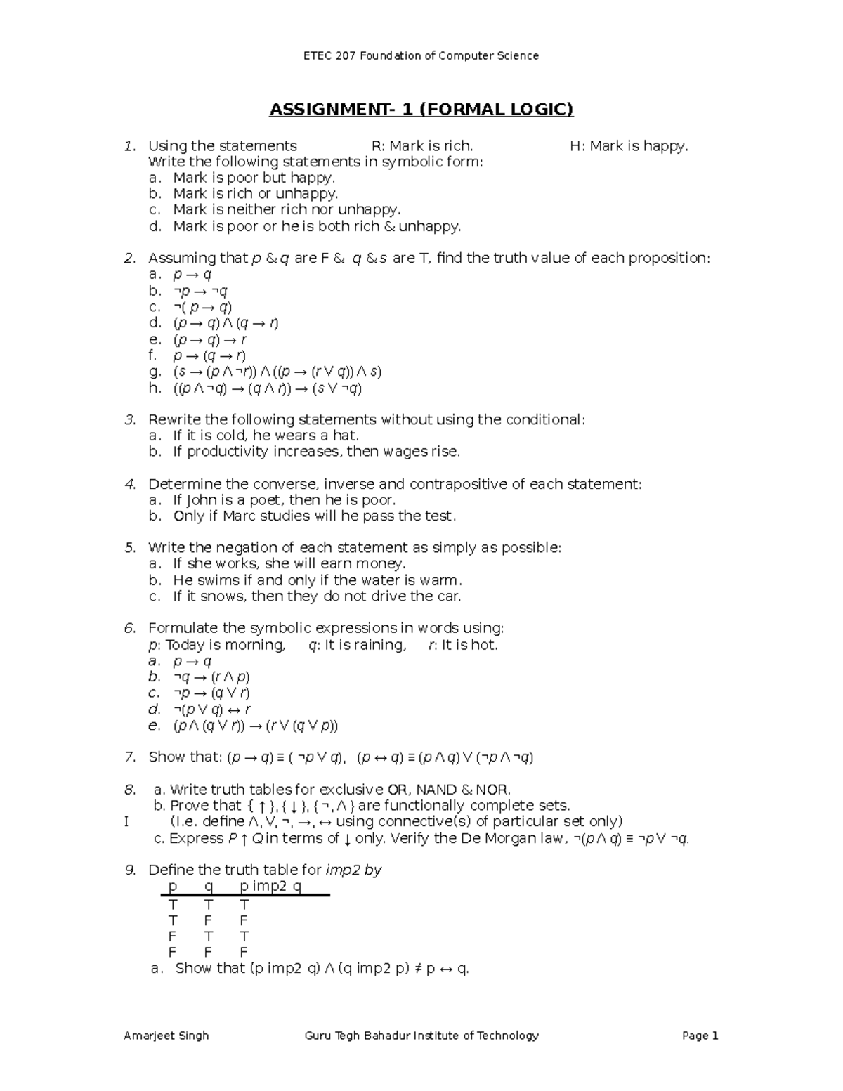 Assignment Discrete Mathematics Tttr1333 Ukm Studocu