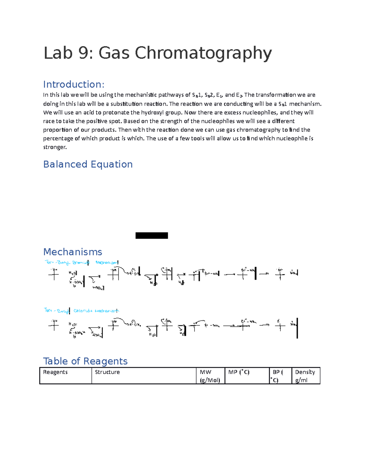 gas chromatography experiment pdf