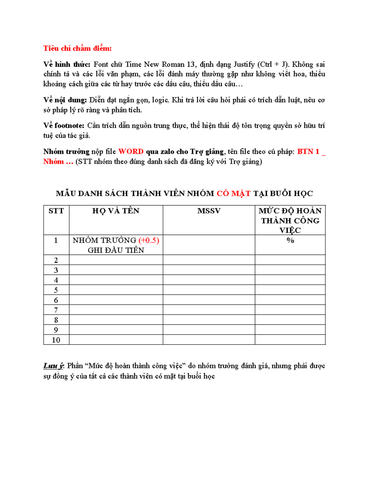 HK232 BTN SỐ 1 (Đề))) tham khảo tài liệu Tiêu chí chấm điểm Về