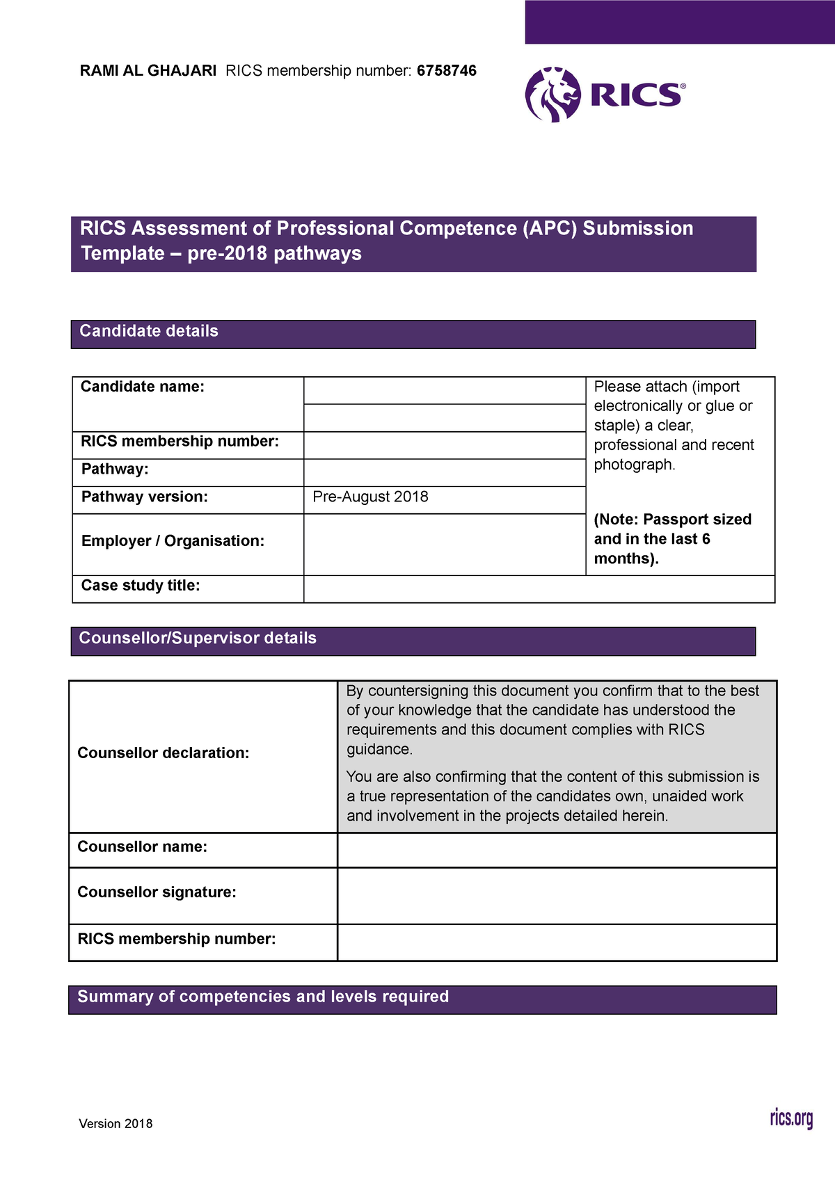 Apc submission template pre 2018 pathways 2 - RAMI AL GHAJARI RICS ...