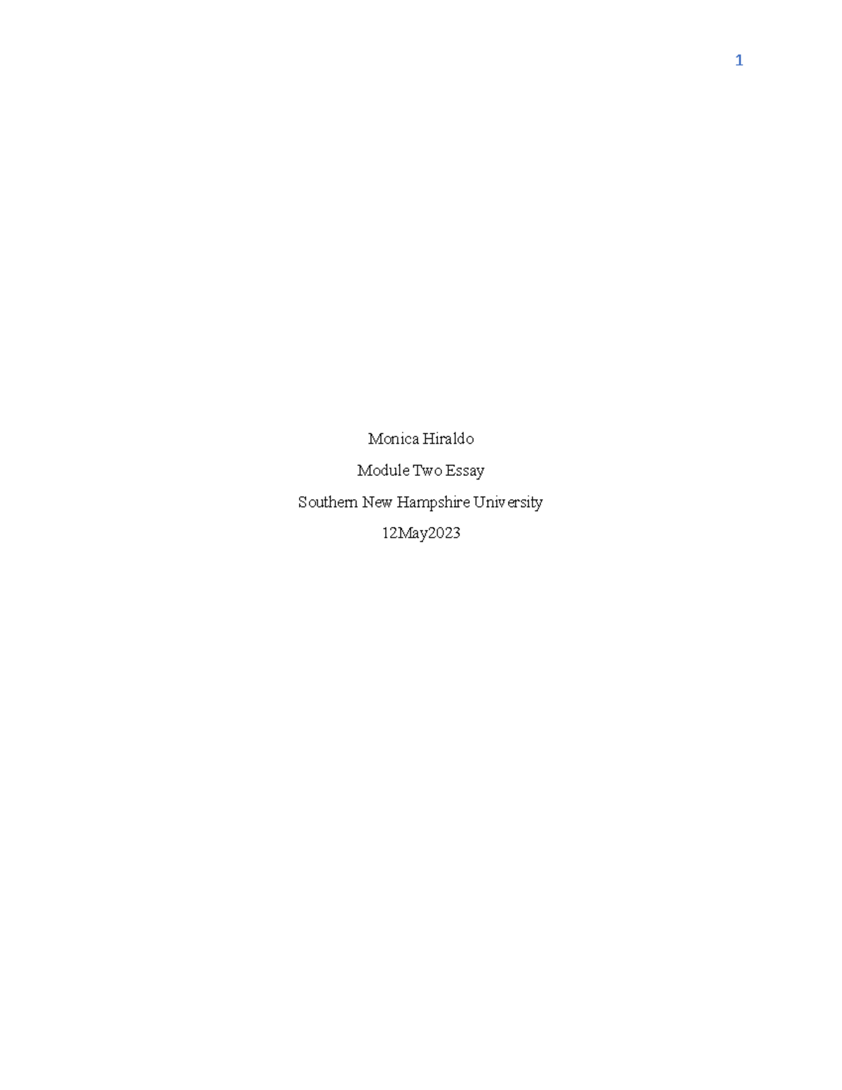 Module Two Essay - Monica Hiraldo Module Two Essay Southern New ...