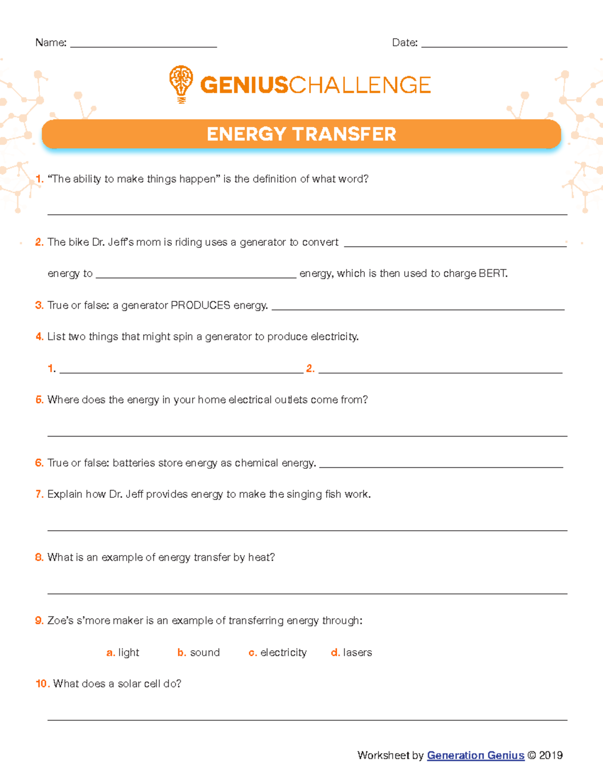 Challenge Answer Key