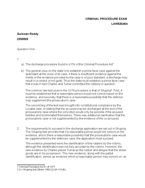 Criminal Procedure LAWS 3046A 2021 Deffered JUNE TEST-1 - CRIMINAL ...