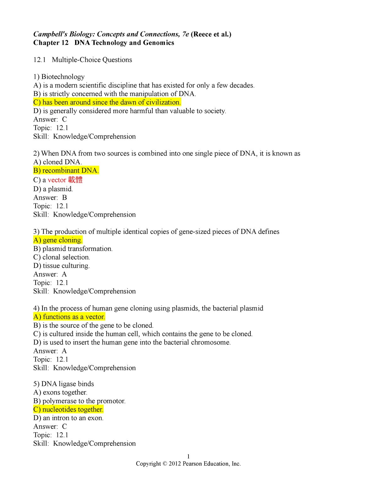 Chapter-12 - Campbell's Biology: Concepts And Connections, 7e (Reece Et ...