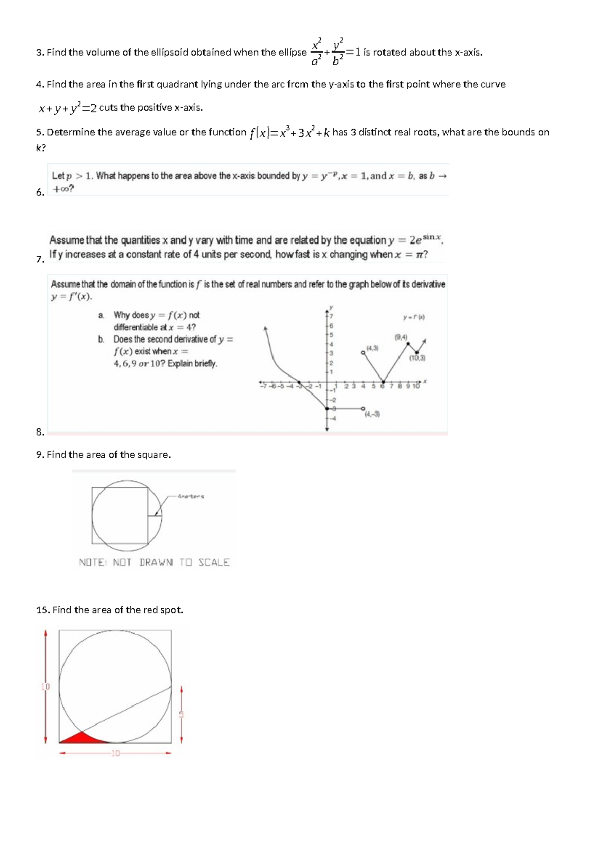 Sample problems - 3. Find the volume of the ellipsoid obtained when the ...