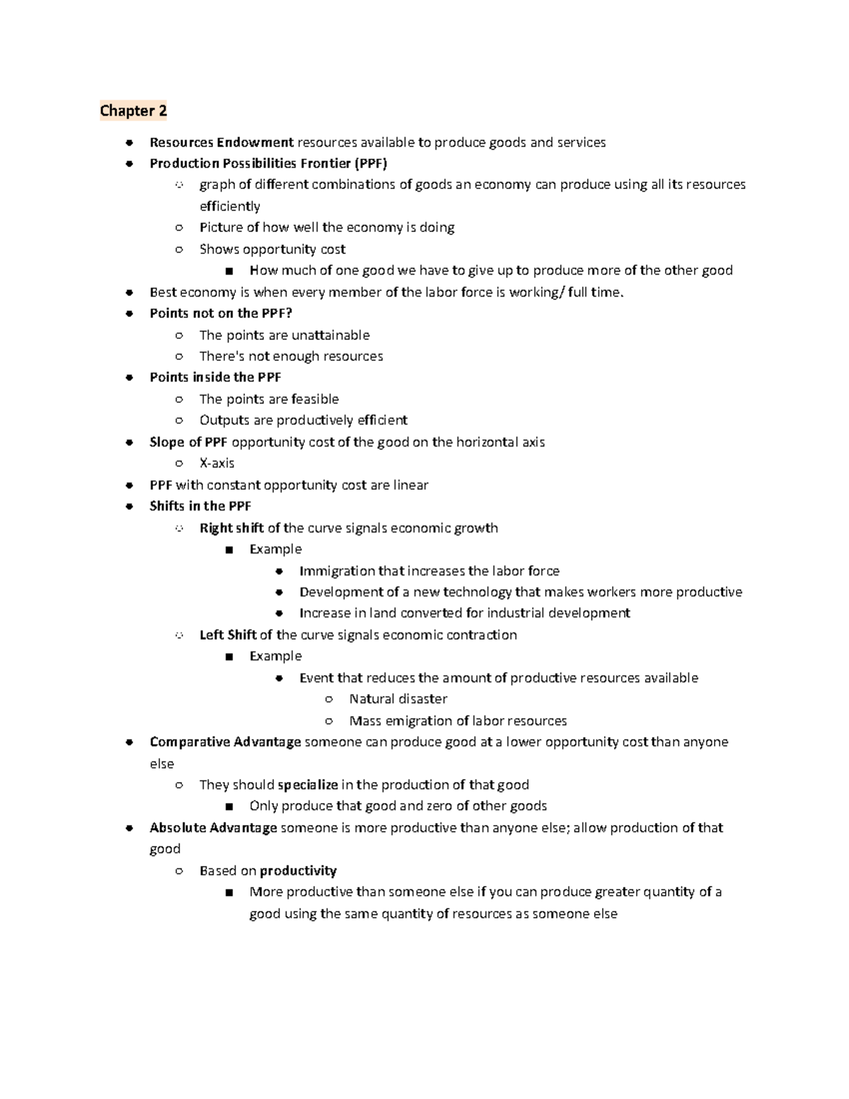 Econ Chapter 2 + Hmwrk - Chapter 2 Resources Endowment resources ...