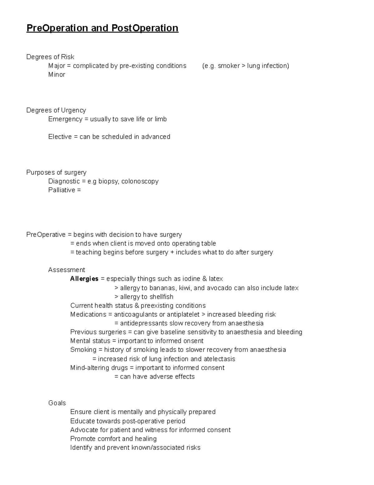 NU101 Pre Op And Post Op - Pre Op Post Op - PreOperation And ...