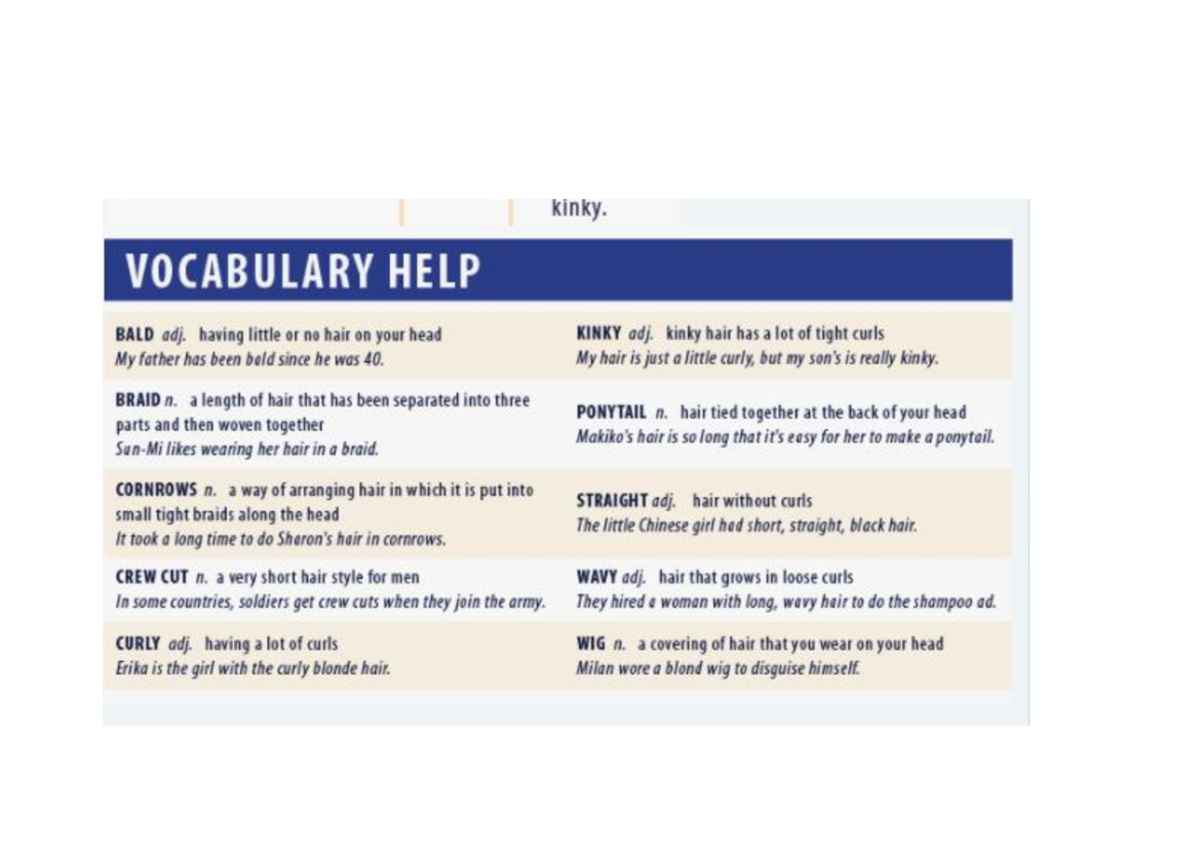 Vocabulario modulo B ingles Pearson 4 2.0 Inglés Integrado III UNA