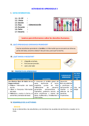 D4 A2 Sesion Planificamos Y Escribimos Un Cuento Sobre Los Derechos ...