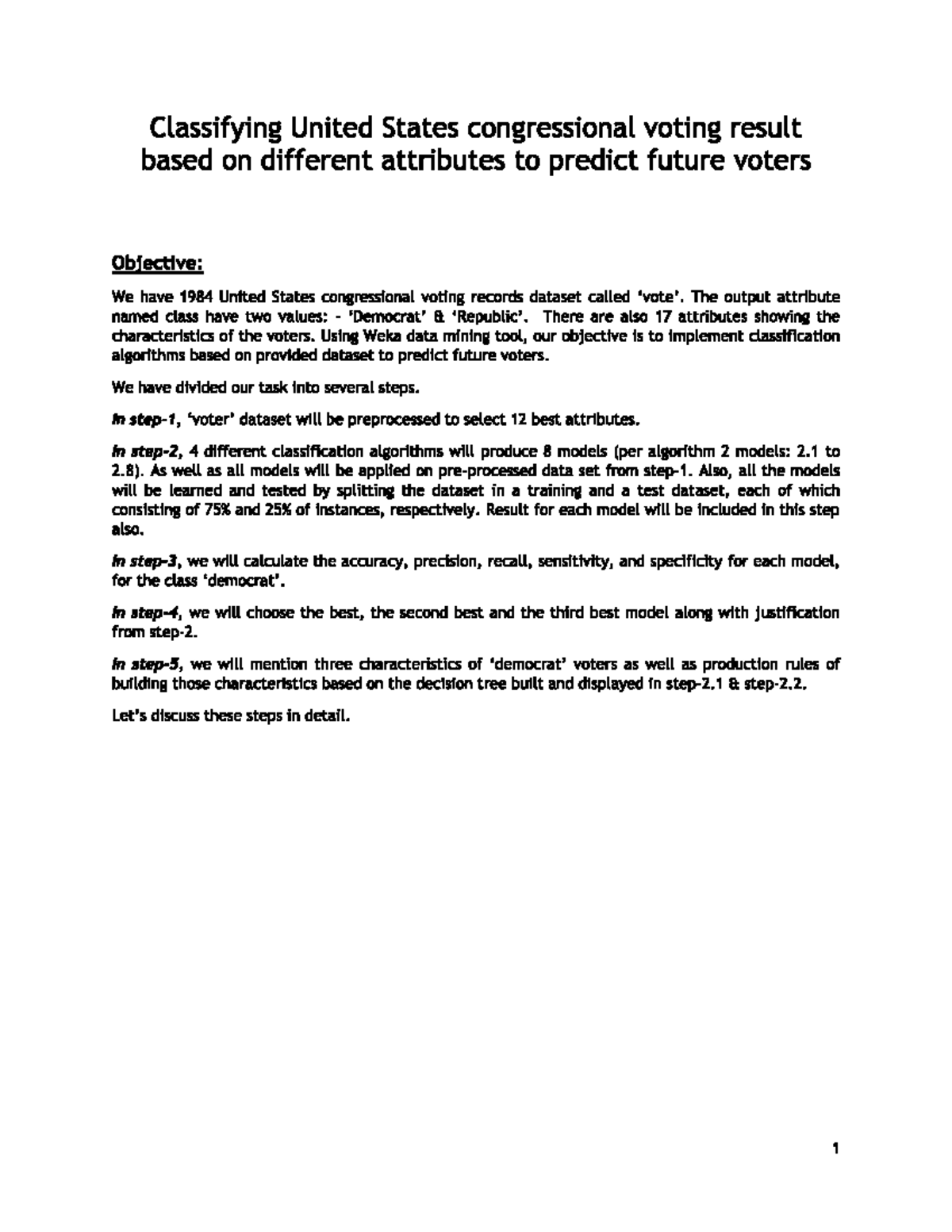 Project report voting result prediction - Database Systems & Lab - Studocu