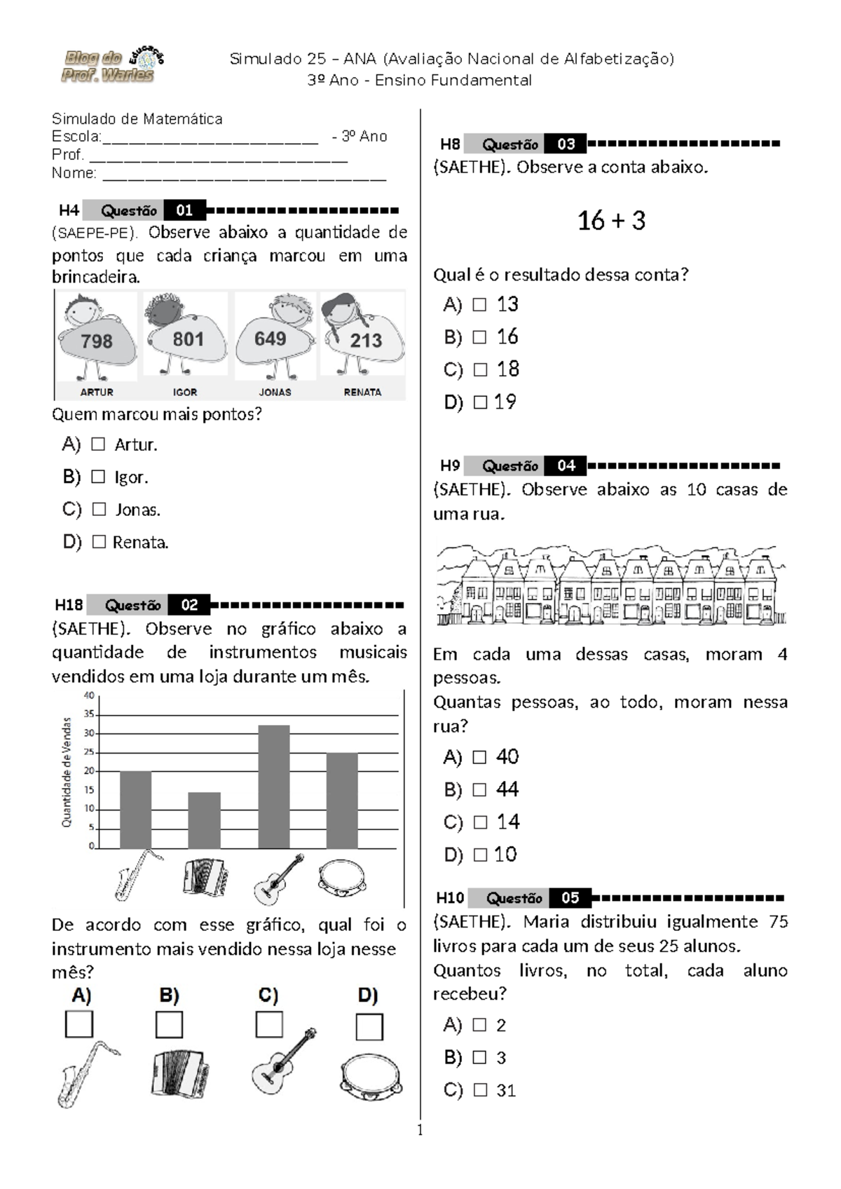 Simulado 25 ( 3º Ano - Mat - E.F) - (Blog Do Prof. Warles) - Simulado ...