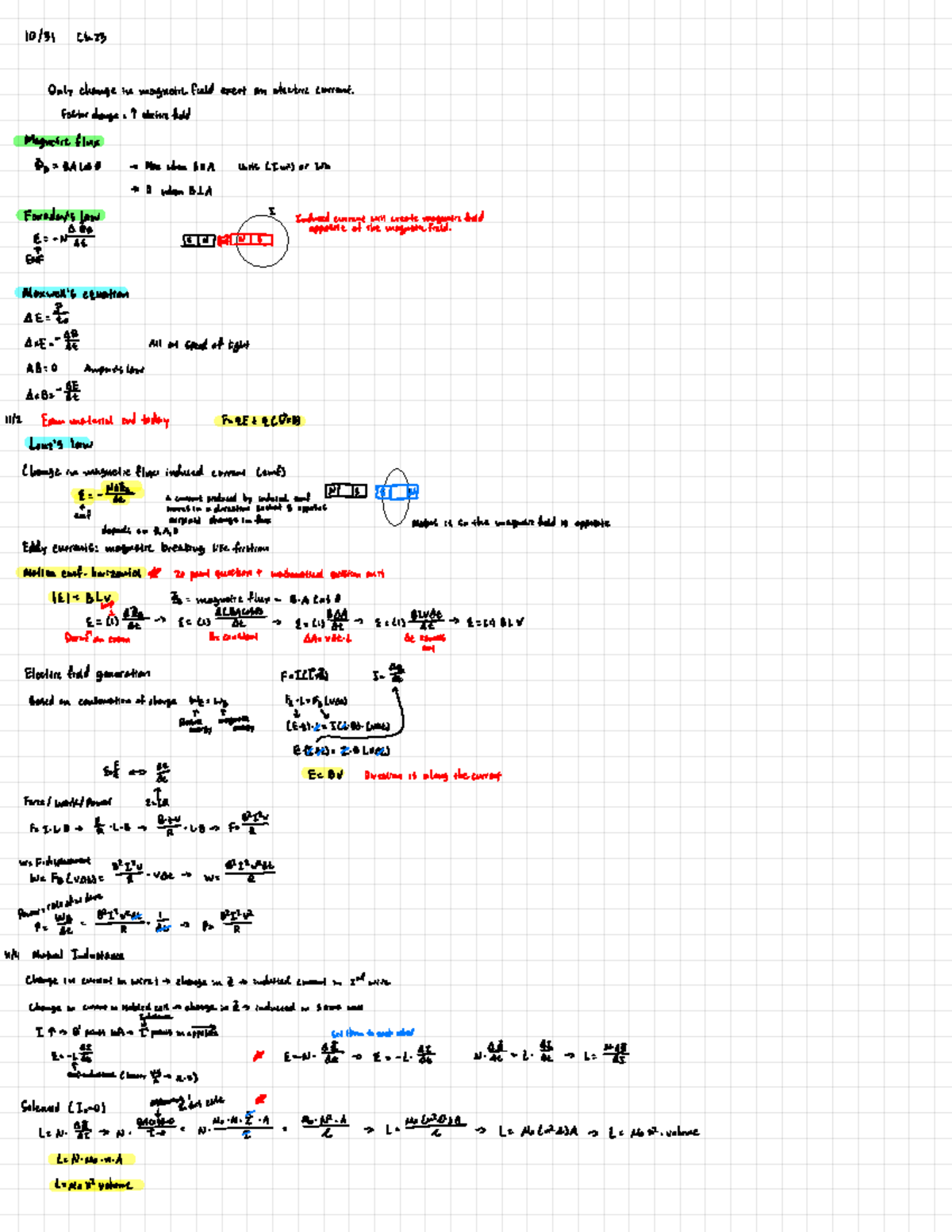 16 - magnetic field, faraday law, maxwell equation, lenz's law, eddy ...